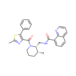 Cc1nc(C(=O)N2CCC[C@@H](C)[C@H]2CNC(=O)c2cccc3cccnc23)c(-c2ccccc2)s1 ZINC000084651981