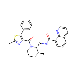 Cc1nc(C(=O)N2CCC[C@H](C)[C@H]2CNC(=O)c2cccc3cccnc23)c(-c2ccccc2)s1 ZINC000084668471