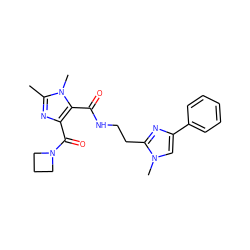 Cc1nc(C(=O)N2CCC2)c(C(=O)NCCc2nc(-c3ccccc3)cn2C)n1C ZINC000144114104