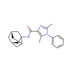 Cc1nc(C(=O)NC23C[C@@H]4CC2C[C@H](C4)C3)c(C)n1-c1ccccc1 ZINC000101393835