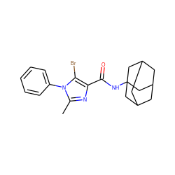 Cc1nc(C(=O)NC23CC4CC(CC(C4)C2)C3)c(Br)n1-c1ccccc1 ZINC000045386118