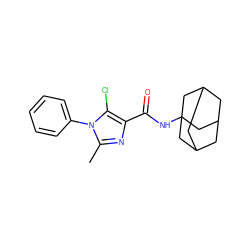 Cc1nc(C(=O)NC23CC4CC(CC(C4)C2)C3)c(Cl)n1-c1ccccc1 ZINC000045364805