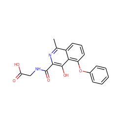 Cc1nc(C(=O)NCC(=O)O)c(O)c2c(Oc3ccccc3)cccc12 ZINC000218413416