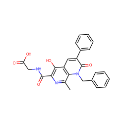 Cc1nc(C(=O)NCC(=O)O)c(O)c2cc(-c3ccccc3)c(=O)n(Cc3ccccc3)c12 ZINC000169710900