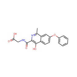 Cc1nc(C(=O)NCC(=O)O)c(O)c2ccc(Oc3ccccc3)cc12 ZINC000071257465