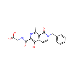 Cc1nc(C(=O)NCC(=O)O)c(O)c2ccn(Cc3ccccc3)c(=O)c12 ZINC000169710932