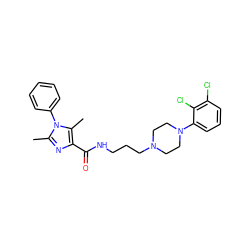 Cc1nc(C(=O)NCCCN2CCN(c3cccc(Cl)c3Cl)CC2)c(C)n1-c1ccccc1 ZINC000068249175