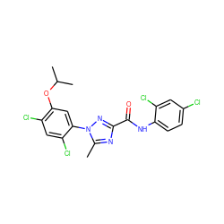 Cc1nc(C(=O)Nc2ccc(Cl)cc2Cl)nn1-c1cc(OC(C)C)c(Cl)cc1Cl ZINC000008773059