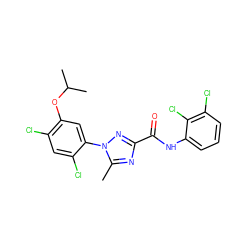 Cc1nc(C(=O)Nc2cccc(Cl)c2Cl)nn1-c1cc(OC(C)C)c(Cl)cc1Cl ZINC000008773056