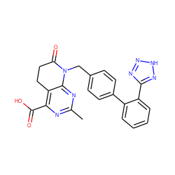 Cc1nc(C(=O)O)c2c(n1)N(Cc1ccc(-c3ccccc3-c3nn[nH]n3)cc1)C(=O)CC2 ZINC000013444040