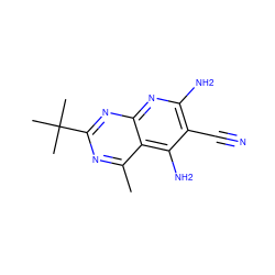 Cc1nc(C(C)(C)C)nc2nc(N)c(C#N)c(N)c12 ZINC000473154980