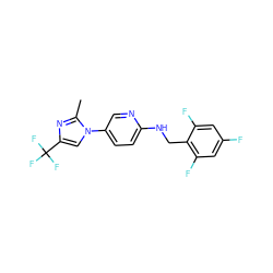 Cc1nc(C(F)(F)F)cn1-c1ccc(NCc2c(F)cc(F)cc2F)nc1 ZINC000149806861