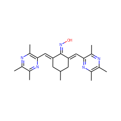 Cc1nc(C)c(/C=C2\CC(C)C/C(=C\c3nc(C)c(C)nc3C)C2=NO)nc1C ZINC001772628047