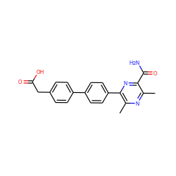 Cc1nc(C)c(-c2ccc(-c3ccc(CC(=O)O)cc3)cc2)nc1C(N)=O ZINC000103298723