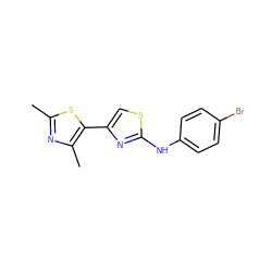 Cc1nc(C)c(-c2csc(Nc3ccc(Br)cc3)n2)s1 ZINC000000753111