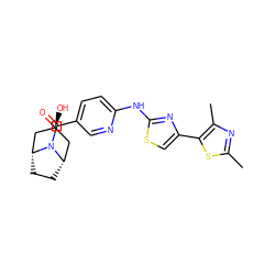 Cc1nc(C)c(-c2csc(Nc3ccc(C(=O)N4[C@H]5CC[C@@H]4C[C@@H](O)C5)cn3)n2)s1 ZINC001772635937