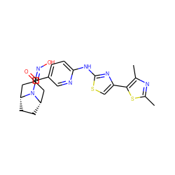 Cc1nc(C)c(-c2csc(Nc3ccc(C(=O)N4[C@H]5CC[C@@H]4CC(=NO)C5)cn3)n2)s1 ZINC001772573457