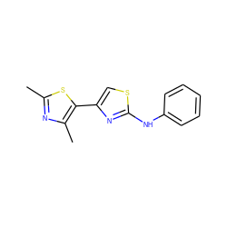 Cc1nc(C)c(-c2csc(Nc3ccccc3)n2)s1 ZINC000004116980