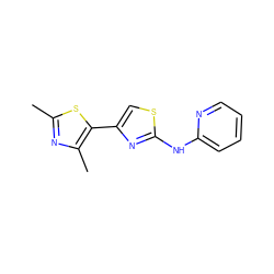 Cc1nc(C)c(-c2csc(Nc3ccccn3)n2)s1 ZINC000004139504