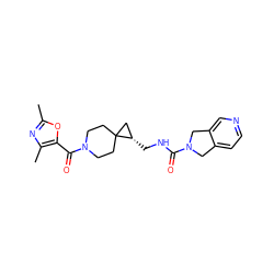 Cc1nc(C)c(C(=O)N2CCC3(CC2)C[C@@H]3CNC(=O)N2Cc3ccncc3C2)o1 ZINC001772578280