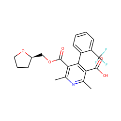 Cc1nc(C)c(C(=O)OC[C@H]2CCCO2)c(-c2ccccc2C(F)(F)F)c1C(=O)O ZINC000653792000