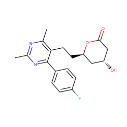 Cc1nc(C)c(CC[C@@H]2C[C@@H](O)CC(=O)O2)c(-c2ccc(F)cc2)n1 ZINC000027657966