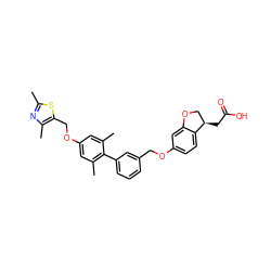 Cc1nc(C)c(COc2cc(C)c(-c3cccc(COc4ccc5c(c4)OC[C@H]5CC(=O)O)c3)c(C)c2)s1 ZINC000084739176