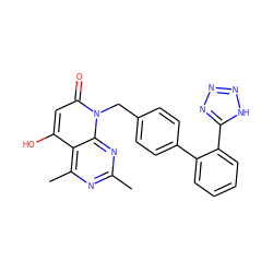 Cc1nc(C)c2c(O)cc(=O)n(Cc3ccc(-c4ccccc4-c4nnn[nH]4)cc3)c2n1 ZINC000001484180