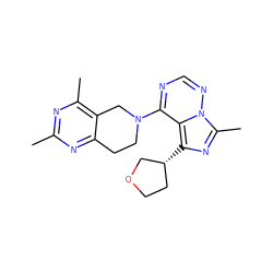 Cc1nc(C)c2c(n1)CCN(c1ncnn3c(C)nc([C@@H]4CCOC4)c13)C2 ZINC000169711669