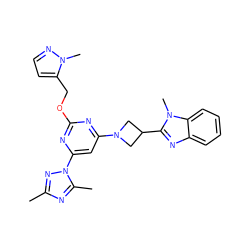 Cc1nc(C)n(-c2cc(N3CC(c4nc5ccccc5n4C)C3)nc(OCc3ccnn3C)n2)n1 ZINC000205330973