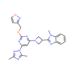 Cc1nc(C)n(-c2cc(N3CC(c4nc5ccccc5n4C)C3)nc(OCc3ccon3)n2)n1 ZINC000143109286