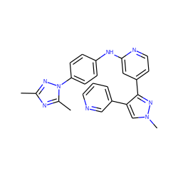 Cc1nc(C)n(-c2ccc(Nc3cc(-c4nn(C)cc4-c4cccnc4)ccn3)cc2)n1 ZINC000071342058