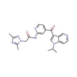 Cc1nc(C)n(CC(=O)Nc2cc(C(=O)c3cn(C(C)C)c4ccncc34)ccn2)n1 ZINC001772601972