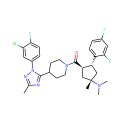 Cc1nc(C2CCN(C(=O)[C@@H]3C[C@@](C)(N(C)C)C[C@H]3c3ccc(F)cc3F)CC2)n(-c2ccc(F)c(Cl)c2)n1 ZINC000084653705