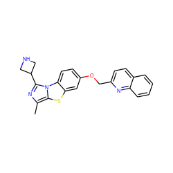 Cc1nc(C2CNC2)n2c1sc1cc(OCc3ccc4ccccc4n3)ccc12 ZINC000103244714