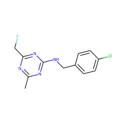 Cc1nc(CF)nc(NCc2ccc(Cl)cc2)n1 ZINC000103296887