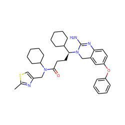 Cc1nc(CN(C(=O)CC[C@@H](C2CCCCC2)N2Cc3cc(Oc4ccccc4)ccc3N=C2N)C2CCCCC2)cs1 ZINC000084714086