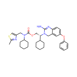 Cc1nc(CN(C(=O)OC[C@@H](C2CCCCC2)N2Cc3cc(Oc4ccccc4)ccc3N=C2N)C2CCCCC2)cs1 ZINC000084711094