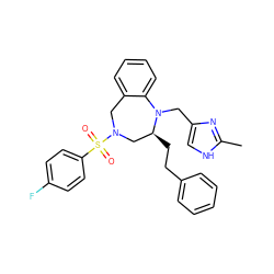 Cc1nc(CN2c3ccccc3CN(S(=O)(=O)c3ccc(F)cc3)C[C@@H]2CCc2ccccc2)c[nH]1 ZINC000025981547