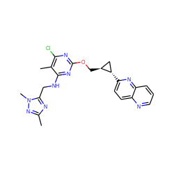 Cc1nc(CNc2nc(OC[C@H]3C[C@@H]3c3ccc4ncccc4n3)nc(Cl)c2C)n(C)n1 ZINC000114804229