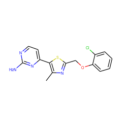 Cc1nc(COc2ccccc2Cl)sc1-c1ccnc(N)n1 ZINC000000121334