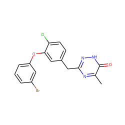 Cc1nc(Cc2ccc(Cl)c(Oc3cccc(Br)c3)c2)n[nH]c1=O ZINC000040893958