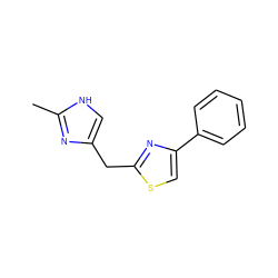 Cc1nc(Cc2nc(-c3ccccc3)cs2)c[nH]1 ZINC000029340717