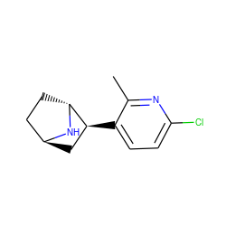 Cc1nc(Cl)ccc1[C@H]1C[C@H]2CC[C@H]1N2 ZINC000146128512