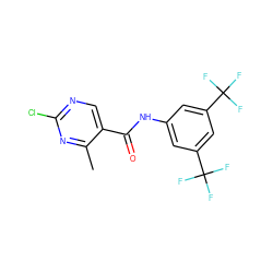 Cc1nc(Cl)ncc1C(=O)Nc1cc(C(F)(F)F)cc(C(F)(F)F)c1 ZINC000013814644