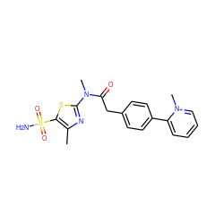 Cc1nc(N(C)C(=O)Cc2ccc(-c3cccc[n+]3C)cc2)sc1S(N)(=O)=O ZINC001772579204