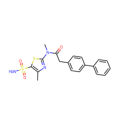 Cc1nc(N(C)C(=O)Cc2ccc(-c3ccccc3)cc2)sc1S(N)(=O)=O ZINC000033818911