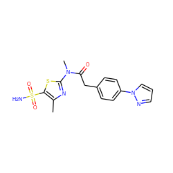 Cc1nc(N(C)C(=O)Cc2ccc(-n3cccn3)cc2)sc1S(N)(=O)=O ZINC000115405872