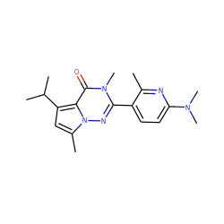 Cc1nc(N(C)C)ccc1-c1nn2c(C)cc(C(C)C)c2c(=O)n1C ZINC000073224696