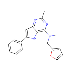 Cc1nc(N(C)Cc2ccco2)c2[nH]c(-c3ccccc3)cc2n1 ZINC000100867644